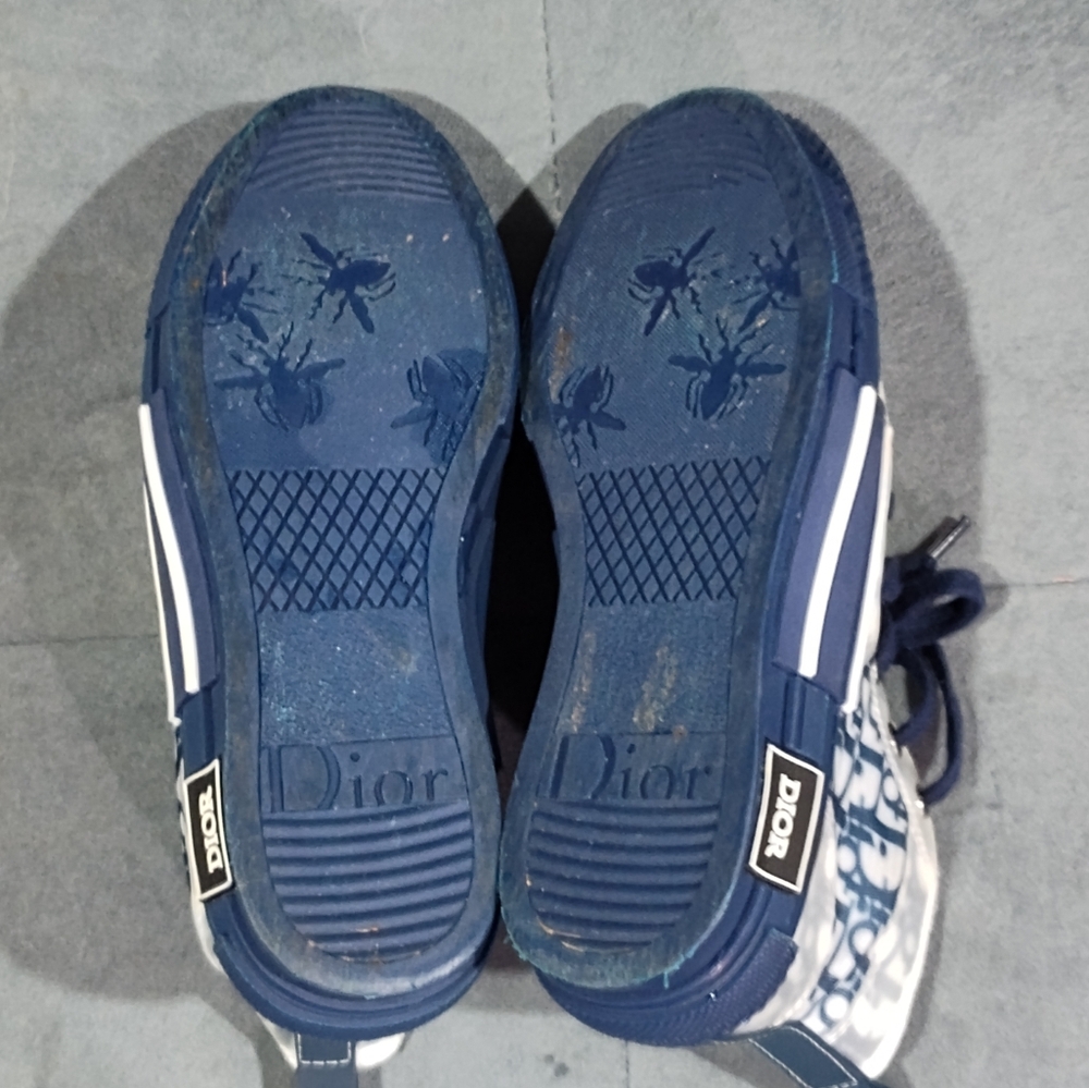 DIOR B23 LEAGUE HIGH-TOP SNEAKERSWHITE AND BLUE DIOR OBLIQUE CANVAS SIZE 39/ 8½ - Picture 8 of 9